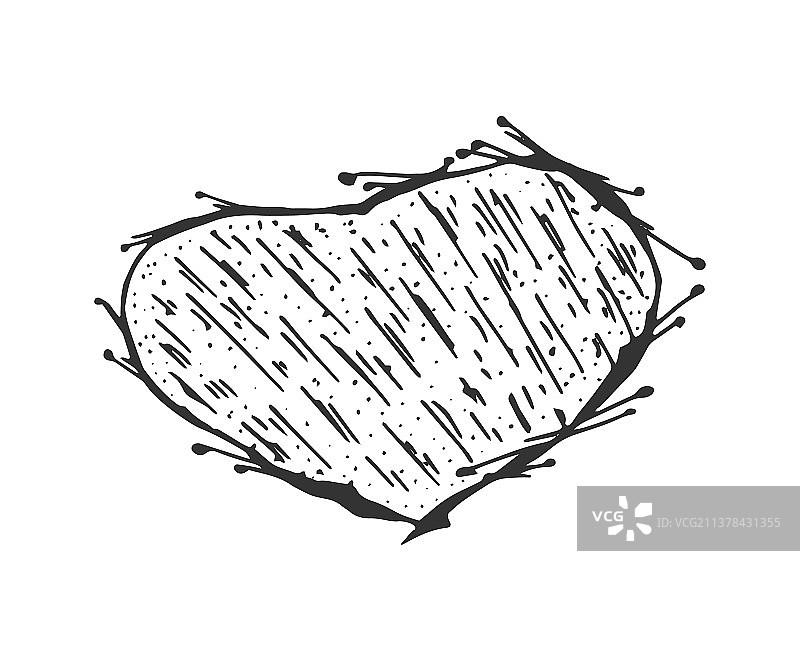 情人节黑白心形图案图片素材