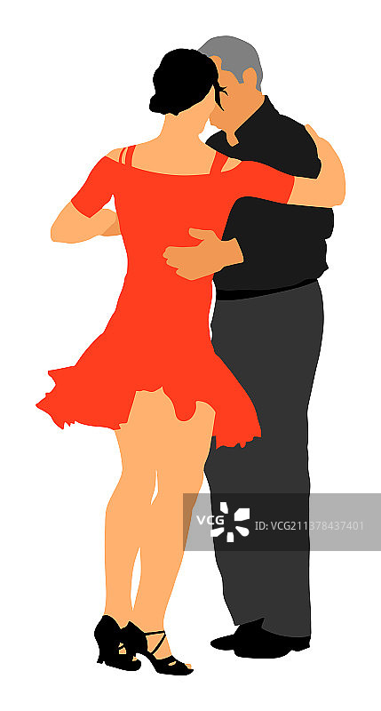 跳探戈舞的年长夫妇，优雅的舞者图片素材