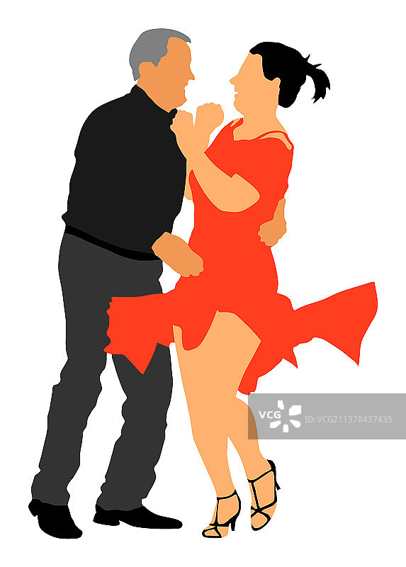 跳探戈舞的年长夫妇，优雅的舞者图片素材