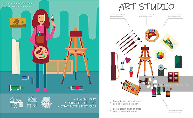 扁平风艺术工作室概念图片素材