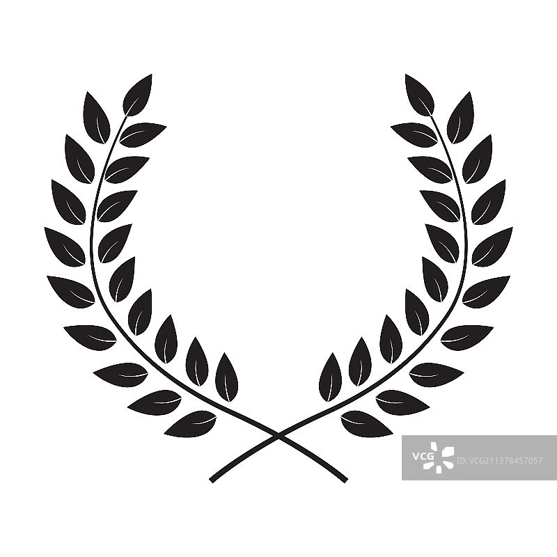 获奖桂冠花环叶子标签符号图片素材