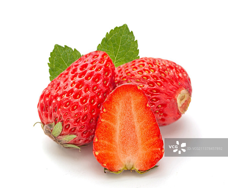 白底上的草莓图片素材