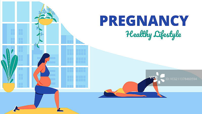 孕妇瑜伽课程：健康生活方式图片素材