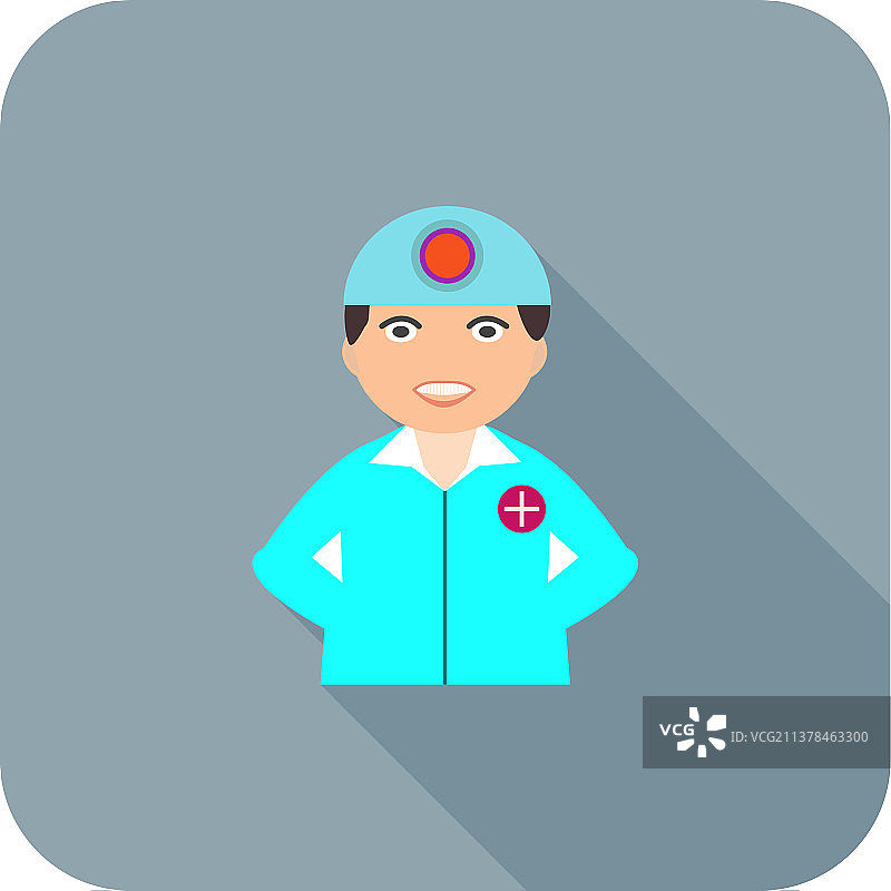 扁平长阴影外科医生图标图片素材