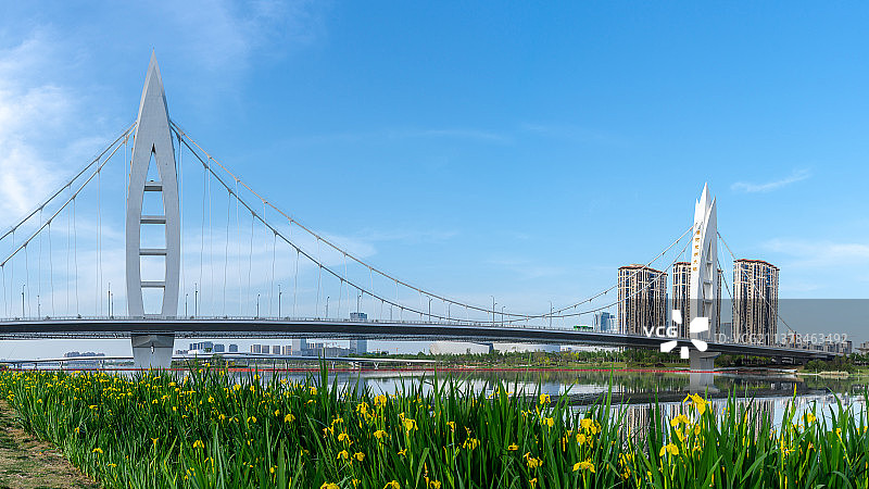 西安浐灞元朔大桥图片素材