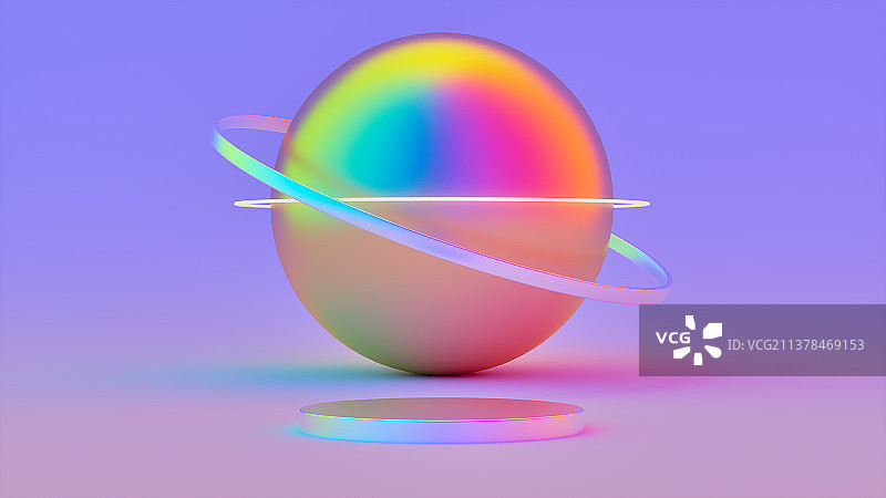 赛博朋克风格的C4D电商产品展示平台创意背景图片素材