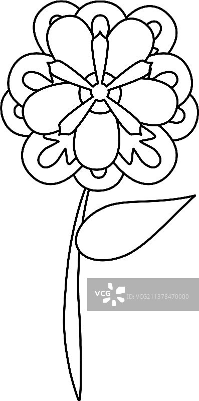 热带花卉卡通图案图片素材