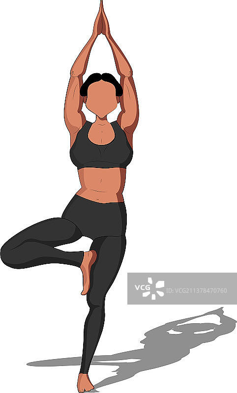 练习瑜伽体式的美女图片素材