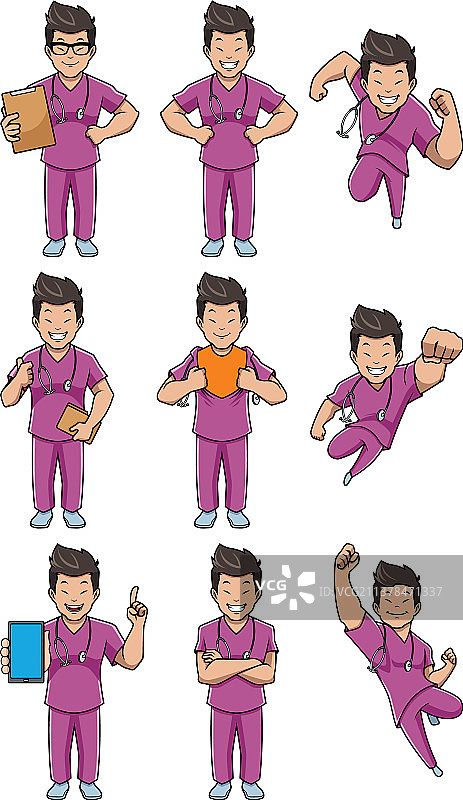 亚洲男护士套装图片素材