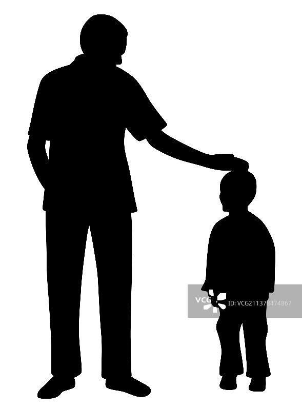 慈爱的父亲爱抚着他的儿子图片素材