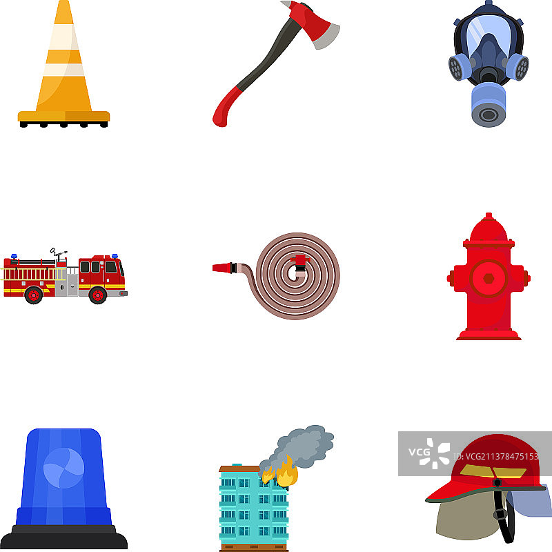 消防员图标扁平风格图片素材