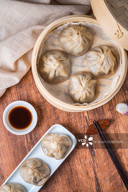 一笼无锡美食鲜肉汤包图片素材