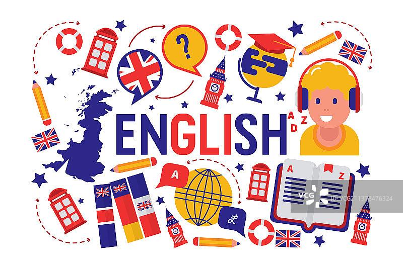 英式英语语言学习课程图片素材