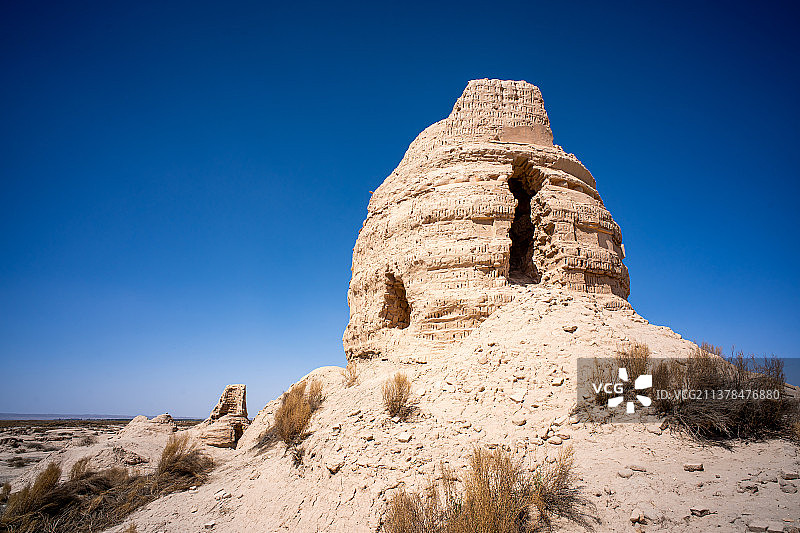 甘肃瓜州锁阳城塔尔寺遗址外景图片素材