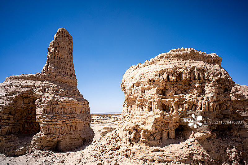 甘肃瓜州锁阳城塔尔寺遗址外景图片素材