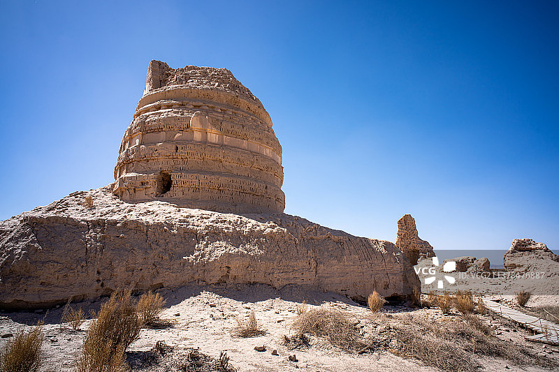 甘肃瓜州锁阳城塔尔寺遗址外景图片素材