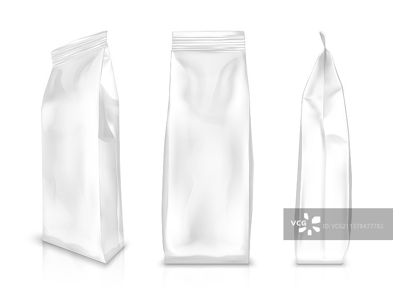 白色空白塑料或铝箔包装图片素材