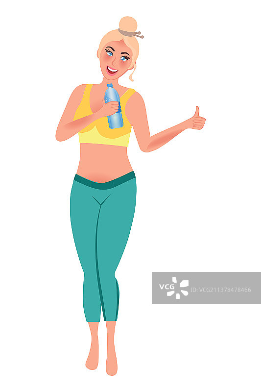 追求健康生活方式的苗条女孩图片素材