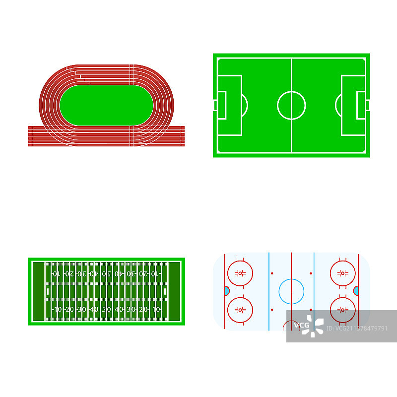 设计领域和竞技场图标集图片素材