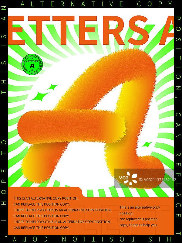 毛绒效果-字母A版式设计图片素材