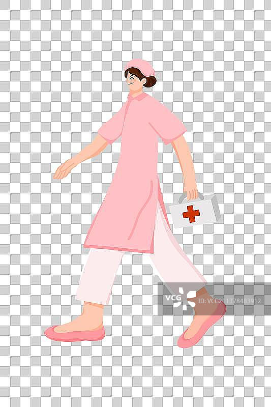 职业人物一个人走路动作护士图片素材