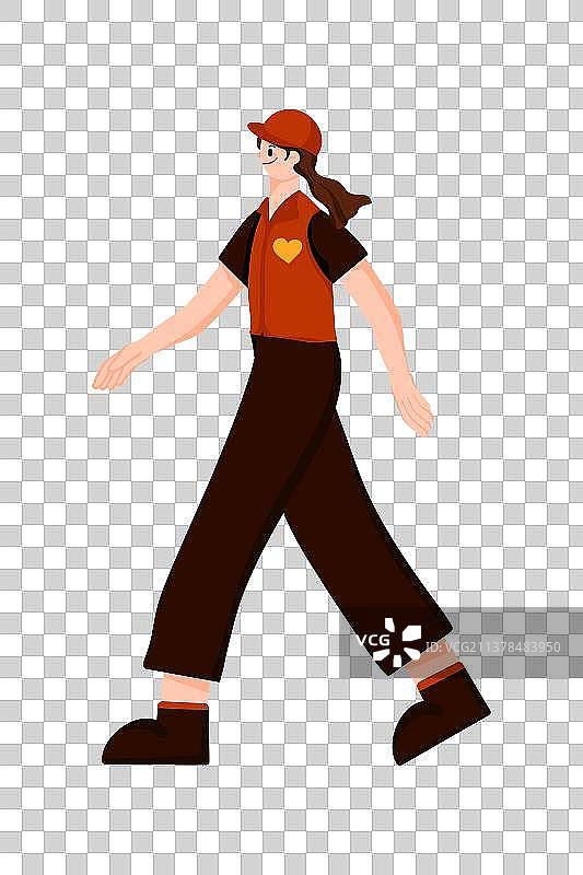 职业人物一个人走路动作志愿者社区服务图片素材