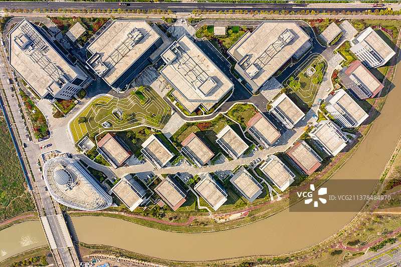 航拍上海张江高科技园区图片素材