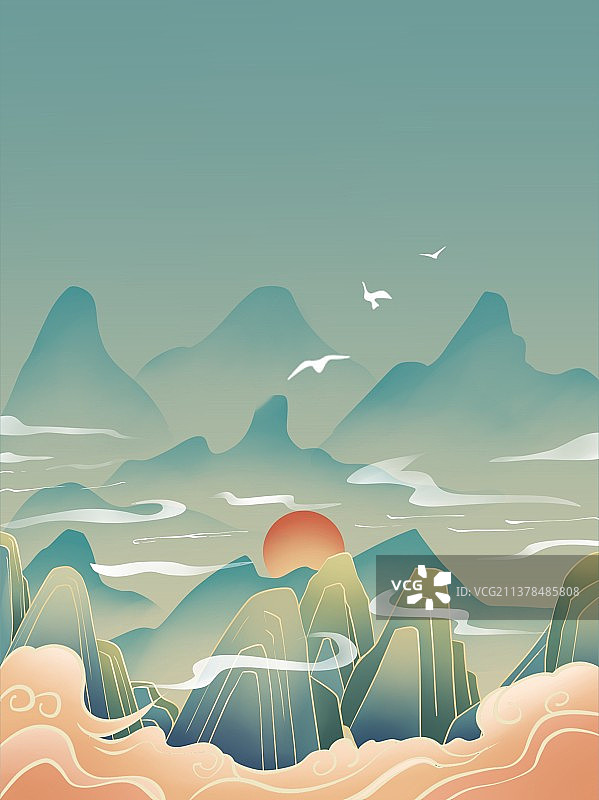 国潮风简约背景图片素材