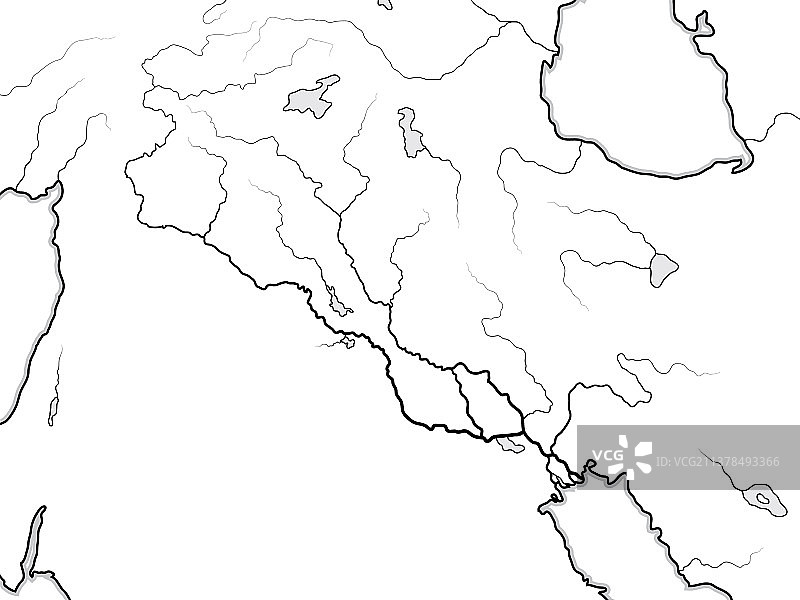 世界地图：底格里斯河、幼发拉底河流域，伊拉克、叙利亚图片素材