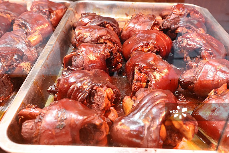 江南水乡周庄美食万三蹄图片素材