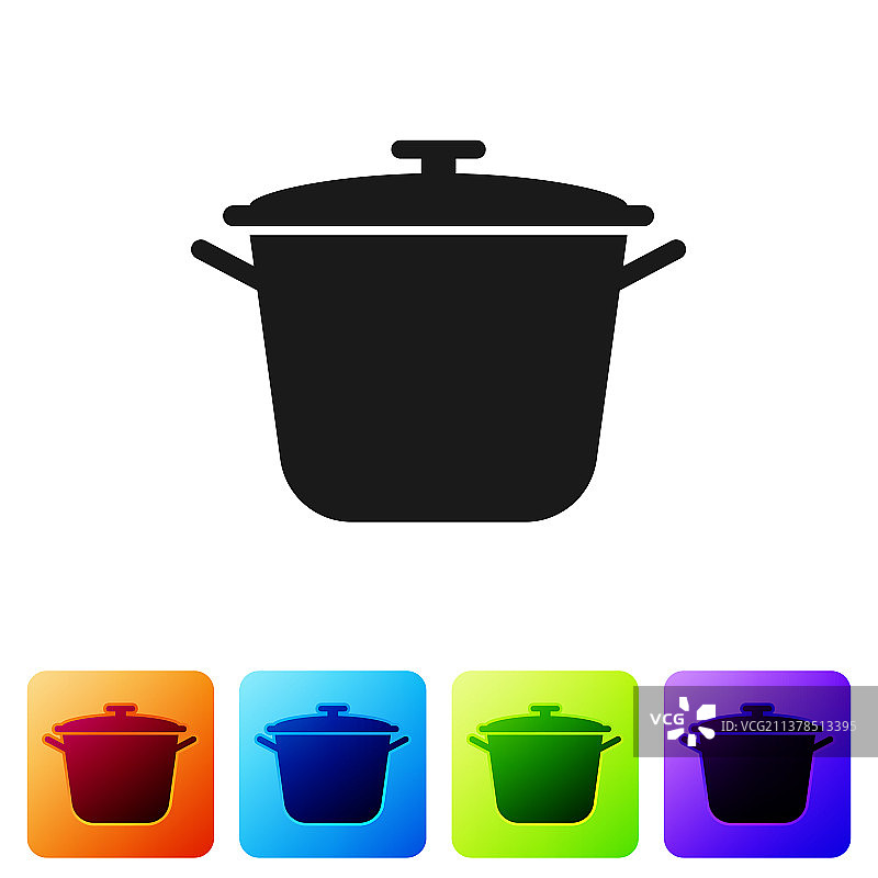 黑色汤锅图标图片素材