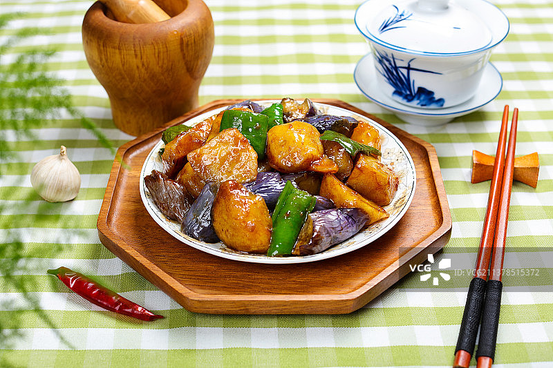 营养美味地三鲜图片素材