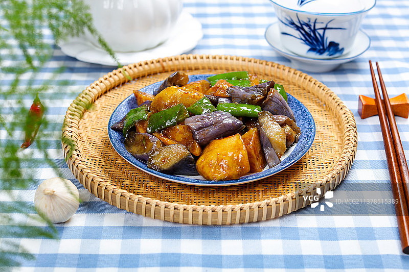 营养美味地三鲜图片素材