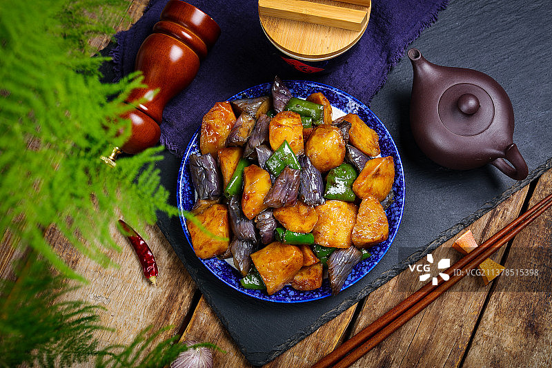 营养美味地三鲜图片素材