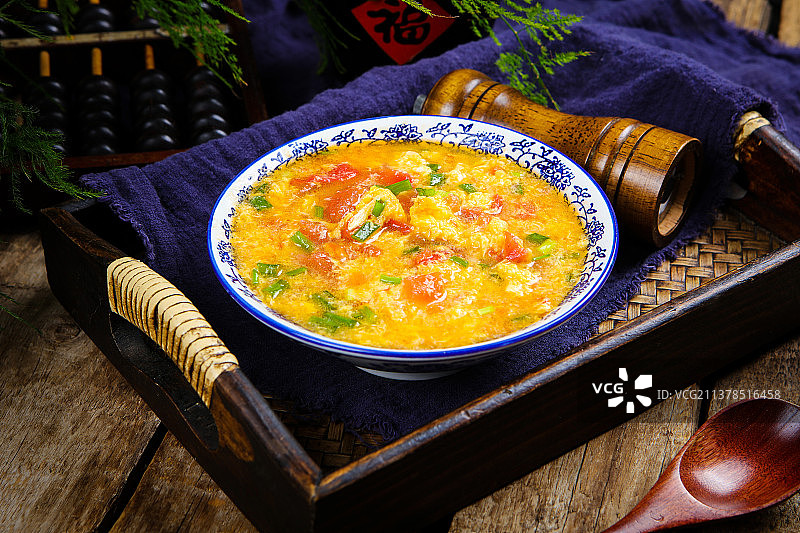 营养美味番茄鸡蛋汤图片素材