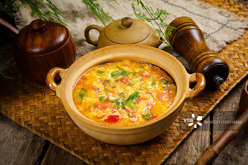 营养美味番茄鸡蛋汤图片素材