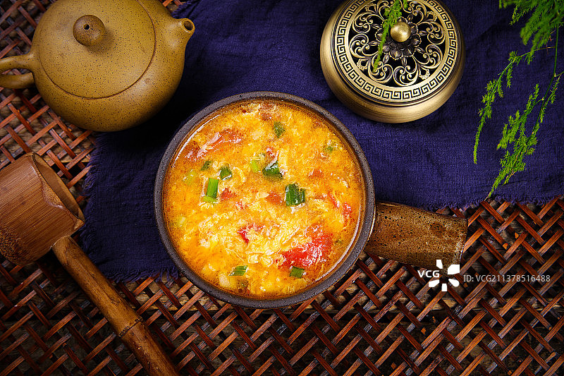 营养美味番茄鸡蛋汤图片素材