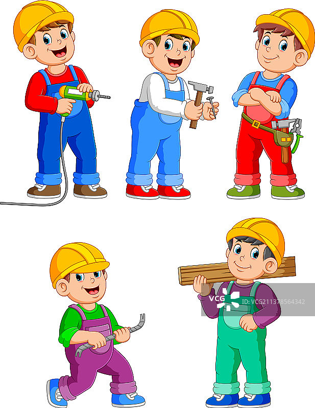 建筑工人卡通人物图片素材