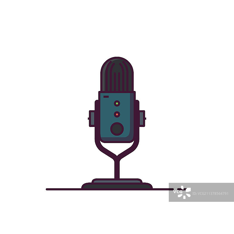 播客麦克风线条风格图片素材