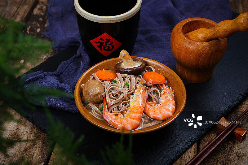 美味健康的海鲜面图片素材