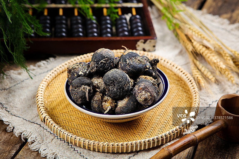 养生滋补的药材黑吗啡图片素材