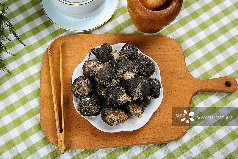 养生滋补的药材黑吗啡图片素材