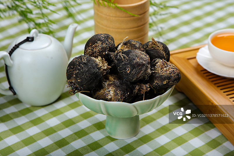 养生滋补的药材黑吗啡图片素材