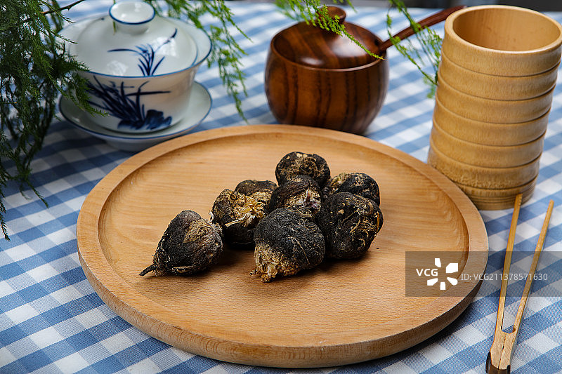 养生滋补的药材黑吗啡图片素材