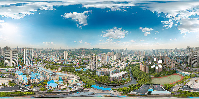 城市风光高视角VR图片素材