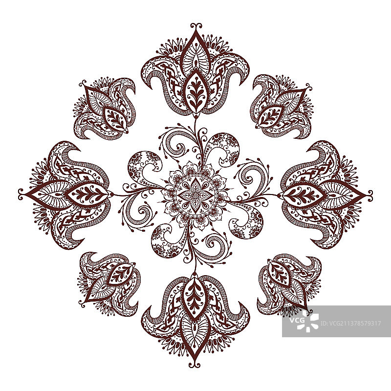 海娜纹身曼海蒂花朵模板图片素材