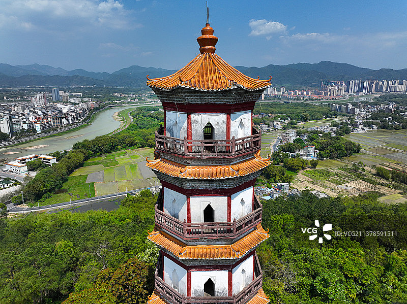 广东省惠州市龙门县龙门分塔山省级森林公园航拍图片素材