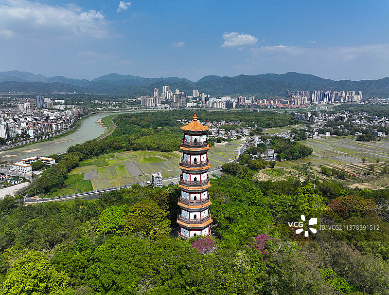 广东省惠州市龙门县龙门分塔山省级森林公园航拍图片素材