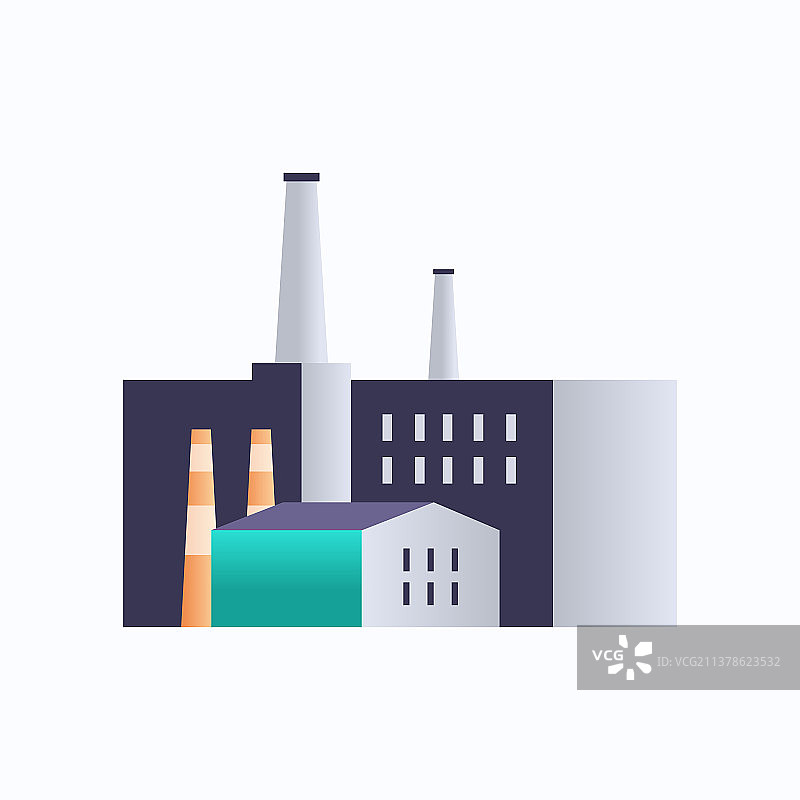 带管道的工厂建筑图标图片素材