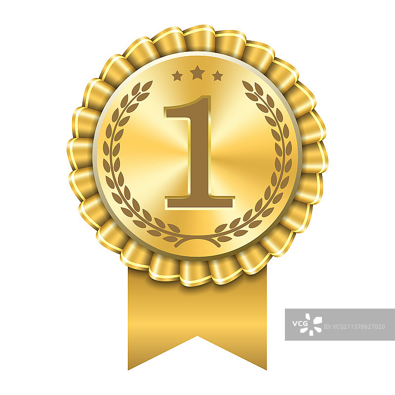 金色缎带奖励图标设计图片素材
